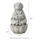 Glitzhome 21.75"H 2-Tiered Zen-Style Concrete Dog Polyresin Outdoor Fountain with Pump and LED Light (KD)