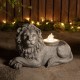 Glitzhome 20"L Zen-Style Lying Lion Polyresin Outdoor Fountain with Pump and LED Light (KD)