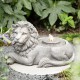 Glitzhome 20"L Zen-Style Lying Lion Polyresin Outdoor Fountain with Pump and LED Light (KD)