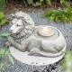 Glitzhome 20"L Zen-Style Lying Lion Polyresin Outdoor Fountain with Pump and LED Light (KD)
