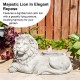 Glitzhome 20"L Zen-Style Lying Lion Polyresin Outdoor Fountain with Pump and LED Light (KD)