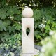 Glitzhome 36.5"H Modern Faux Terrazzo Geometric Pedestal and Sphere Polyresin Outdoor Fountain with Pump and LED Light (KD)