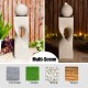 Glitzhome 36.5"H Modern Faux Terrazzo Geometric Pedestal and Sphere Polyresin Outdoor Fountain with Pump and LED Light (KD)