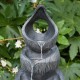 Glitzhome 34"H 4-Tiered Zen-Style Alms Bowl Polyresin Outdoor Fountain with Pump and LED Light (KD)