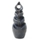 Glitzhome 34"H 4-Tiered Zen-Style Alms Bowl Polyresin Outdoor Fountain with Pump and LED Light (KD)