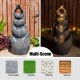 Glitzhome 34"H 4-Tiered Zen-Style Alms Bowl Polyresin Outdoor Fountain with Pump and LED Light (KD)