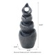 Glitzhome 34"H 4-Tiered Zen-Style Alms Bowl Polyresin Outdoor Fountain with Pump and LED Light (KD)