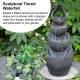 Glitzhome 34"H 4-Tiered Zen-Style Alms Bowl Polyresin Outdoor Fountain with Pump and LED Light (KD)