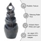 Glitzhome 34"H 4-Tiered Zen-Style Alms Bowl Polyresin Outdoor Fountain with Pump and LED Light (KD)