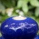 Glitzhome 22"H Zen-Style Cobalt Blue Pebbles Outdoor Ceramic Fountain with Pump and LED Light (KD)