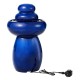 Glitzhome 22"H Zen-Style Cobalt Blue Pebbles Outdoor Ceramic Fountain with Pump and LED Light (KD)