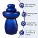Glitzhome 22"H Zen-Style Cobalt Blue Pebbles Outdoor Ceramic Fountain with Pump and LED Light (KD)