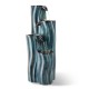 Glitzhome 29.5"H 4-Tiered Turquoise Wavy Textured Outdoor Ceramic Fountain with Pump and LED Light (KD)