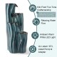 Glitzhome 29.5"H 4-Tiered Turquoise Wavy Textured Outdoor Ceramic Fountain with Pump and LED Light (KD)