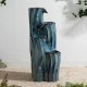 Glitzhome 29.5"H 4-Tiered Turquoise Wavy Textured Outdoor Ceramic Fountain with Pump and LED Light (KD)