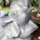 Glitzhome 18.5"H 4-Tiered Elephant and Pot Polyresin Outdoor Fountain with Pump and LED Light (KD)