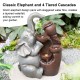 Glitzhome 18.5"H 4-Tiered Elephant and Pot Polyresin Outdoor Fountain with Pump and LED Light (KD)