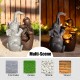 Glitzhome 18.5"H 4-Tiered Elephant and Pot Polyresin Outdoor Fountain with Pump and LED Light (KD)