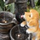 Glitzhome 23.75"H Cute Dog Playing Around the Water Pump Polyresin Outdoor Fountain with Pump and LED Light (KD)