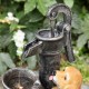 Glitzhome 23.75"H Cute Dog Playing Around the Water Pump Polyresin Outdoor Fountain with Pump and LED Light (KD)