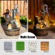 Glitzhome 23.75"H Cute Dog Playing Around the Water Pump Polyresin Outdoor Fountain with Pump and LED Light (KD)