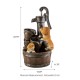Glitzhome 23.75"H Cute Dog Playing Around the Water Pump Polyresin Outdoor Fountain with Pump and LED Light (KD)