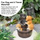 Glitzhome 23.75"H Cute Dog Playing Around the Water Pump Polyresin Outdoor Fountain with Pump and LED Light (KD)
