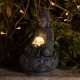 Glitzhome 12"H Zen-Style Polyresin Table Fountain with Pump and LED Light (KD)
