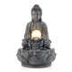 Glitzhome 12"H Zen-Style Polyresin Table Fountain with Pump and LED Light (KD)