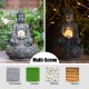 Glitzhome 12"H Zen-Style Polyresin Table Fountain with Pump and LED Light (KD)