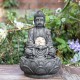 Glitzhome 12"H Zen-Style Polyresin Table Fountain with Pump and LED Light (KD)