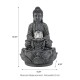 Glitzhome 12"H Zen-Style Polyresin Table Fountain with Pump and LED Light (KD)