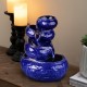 Glitzhome 11.75"H 4-Tiered Ceramic Cobalt Blue Table Fountain with Pump (KD)
