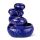 Glitzhome 11.75"H 4-Tiered Ceramic Cobalt Blue Table Fountain with Pump (KD)