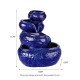 Glitzhome 11.75"H 4-Tiered Ceramic Cobalt Blue Table Fountain with Pump (KD)