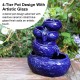 Glitzhome 11.75"H 4-Tiered Ceramic Cobalt Blue Table Fountain with Pump (KD)