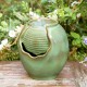 Glitzhome 11.5"H Ceramic Sage Green Pot Table Fountain with Pump (KD)