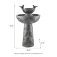 Glitzhome 26"H 2-Tiered Birdbath Polyresin Outdoor Fountain with Birds, Pump and LED Light (KD)