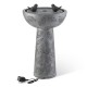 Glitzhome 27.5"H Birdbath Polyresin Outdoor Fountain with Birds, Pump and LED Light (KD)