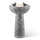 Glitzhome 27.5"H Birdbath Polyresin Outdoor Fountain with Birds, Pump and LED Light (KD)