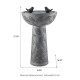 Glitzhome 27.5"H Birdbath Polyresin Outdoor Fountain with Birds, Pump and LED Light (KD)