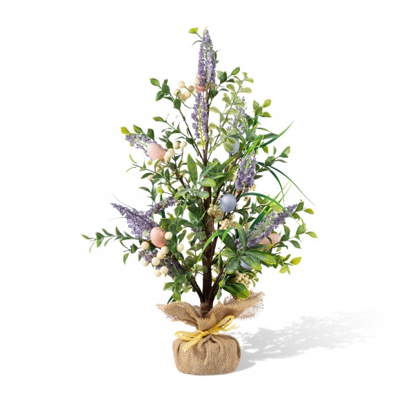 Glitzhome 21"H Easter Egg & Lavender Table Tree Decor