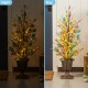 Glitzhome 36"H Easter Egg & Flower Urn Porch Tree, 20 Warm White Lights with timer