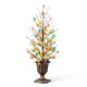 Glitzhome 36"H Easter Egg & Berries Urn Porch Tree, 20 Warm White Lights with timer