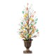 Glitzhome 36"H Easter Egg & Berries Urn Porch Tree, 20 Warm White Lights with timer