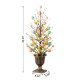 Glitzhome 36"H Easter Egg & Berries Urn Porch Tree, 20 Warm White Lights with timer