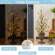 Glitzhome 36"H Easter Egg & Berries Urn Porch Tree, 20 Warm White Lights with timer