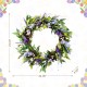 Glitzhome 24"D Easter Lavender & Bird Nest Wreath