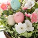 Glitzhome 18"H Easter Egg and Flower Bunny Shaped Basket Centerpiece