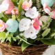 Glitzhome 18"H Easter Egg and Flower Bunny Shaped Basket Centerpiece